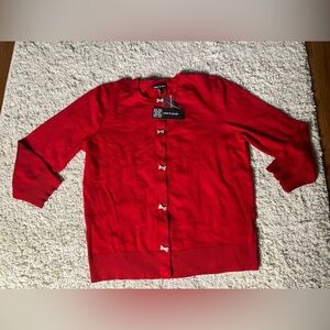 Women’s Medium Cable & Gauge Cardigan with Bow Buttons NWOT